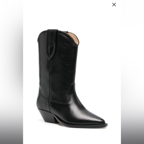 Isabel Marant Black Leather Heeled Boots - Picture 7 of 11